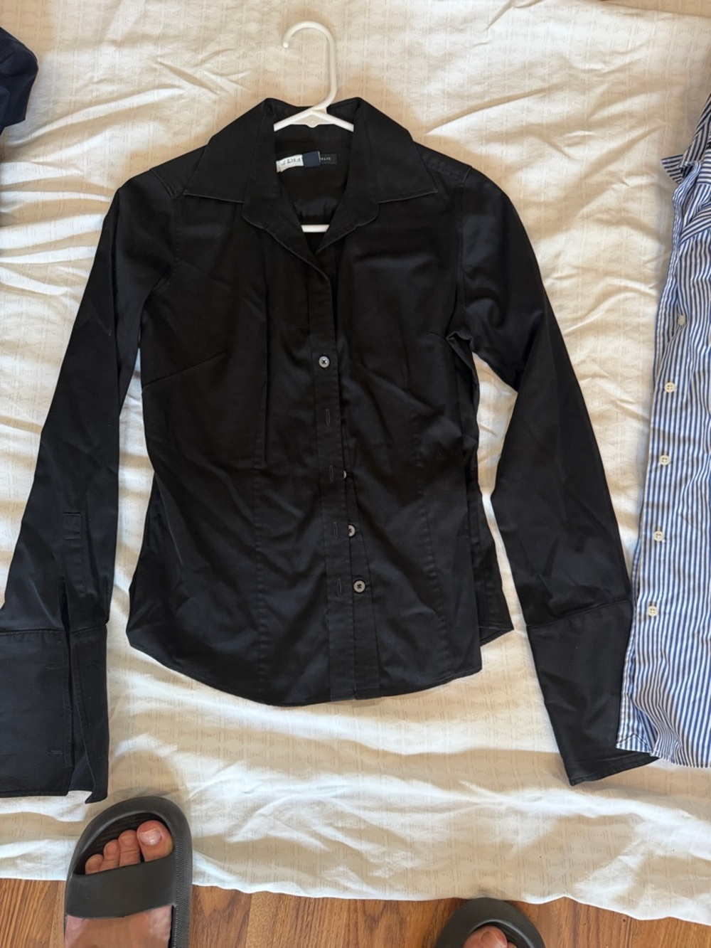 Classic Black Button-Front Women's Blouse